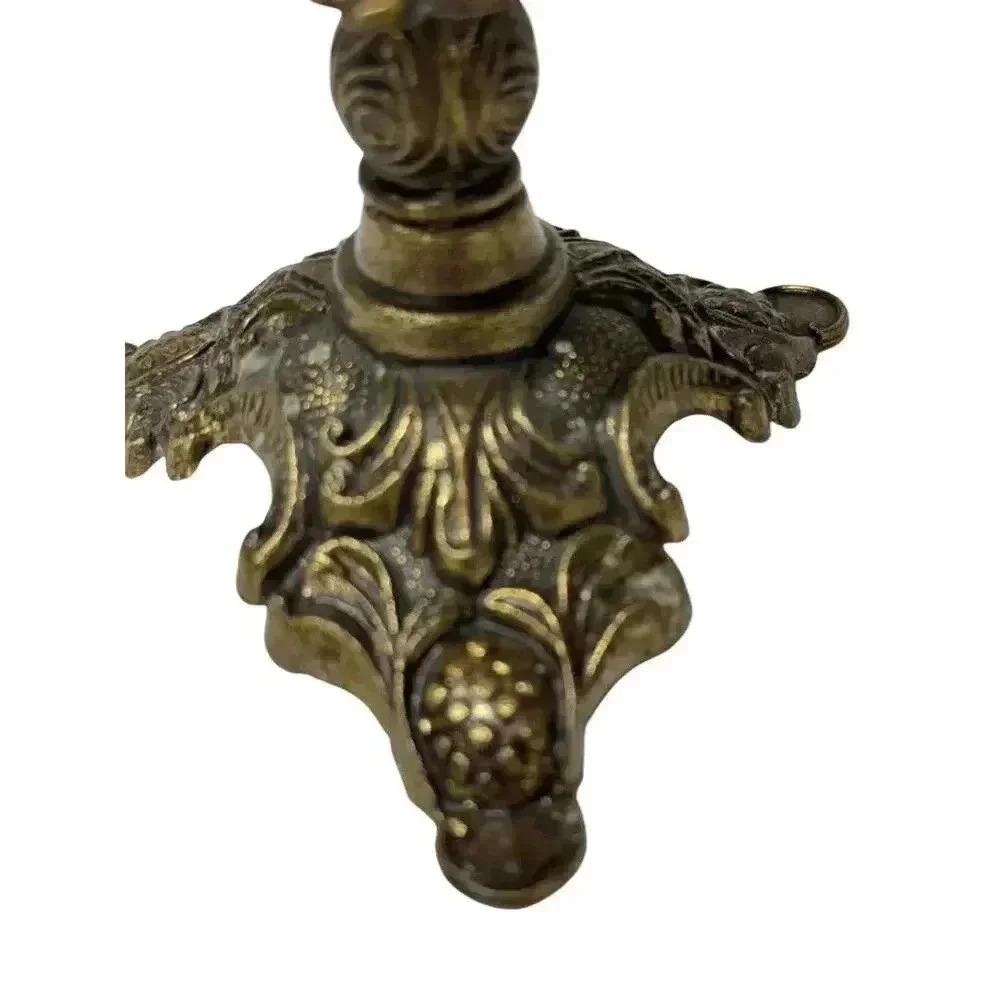 Vintage Italian Ornate Brass Candlestick Holder - Picture 5 of 10